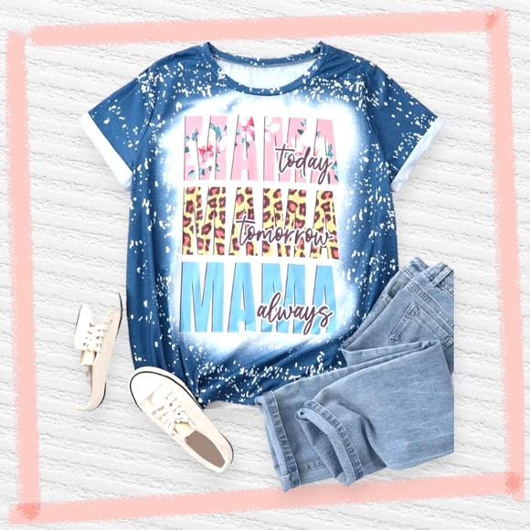 Tops - NWT !! Women's Plus Size Casual Blue Graphic Lettering Fashion Top!!💖💖